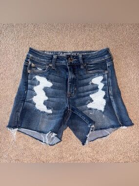 American Eagle Distressed Hi-Rise Shortie Shorts